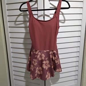 Eomenie Pink and White Swimdress Size Small